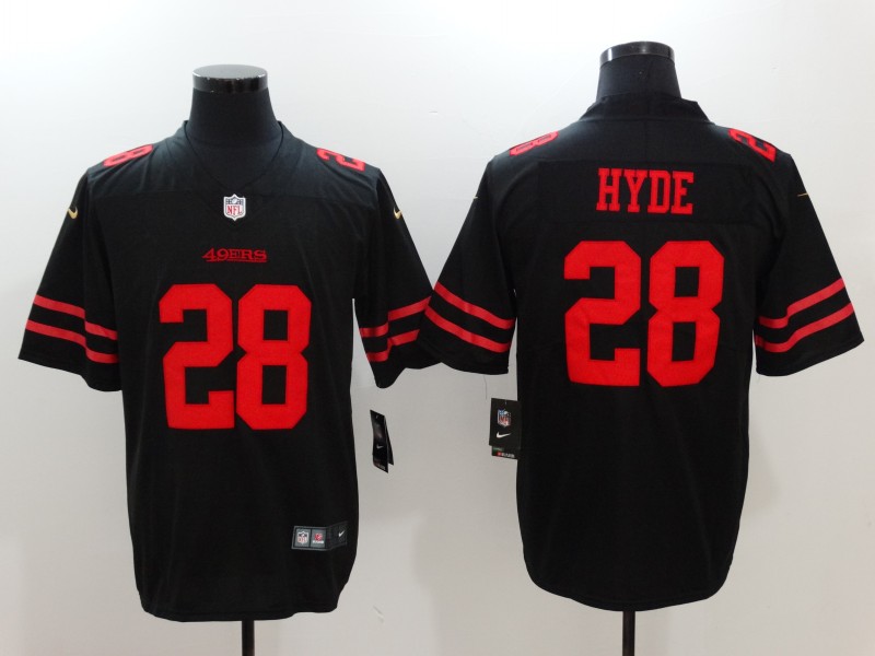 Men's San Francisco 49ers Carlos Hyde #28 Black Jersey